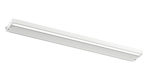 Kichler 6U Series 30" 120V LED Under Cabinet Light in White, Adjustable Light Temperature, 2700K and 3000K, (30" L x 4.25" x 1" H), 6UCSK30WHT