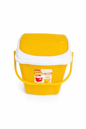 Image of ARISTO Small Plastic Swing Dustbin,16 Ltr Yellow