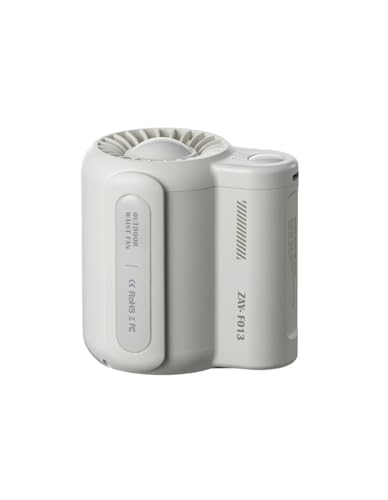 シャツの下にクールクリップファン、ポータブルクール 、3スピード強力ヘアドライヤー、速度調整可能なウエスト 、USBポート付き (ホワイト)