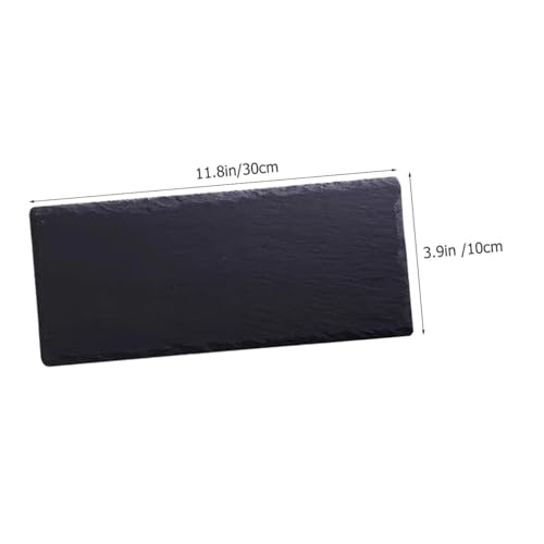 Plato rectangular de piedra negro 30x10 cm para sushi miniatura 2