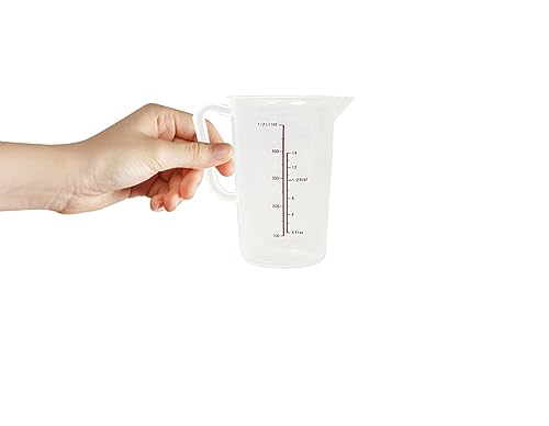 Acense Polypropylene Measuring Jug Precise Measurement Perfect Narrow Stem Spillage-Free Multi-Purpose Flour Ground Almonds Sugar Milk Oil Dishwasher Safe Capacity: 0.5ltr/17.5fl.oz