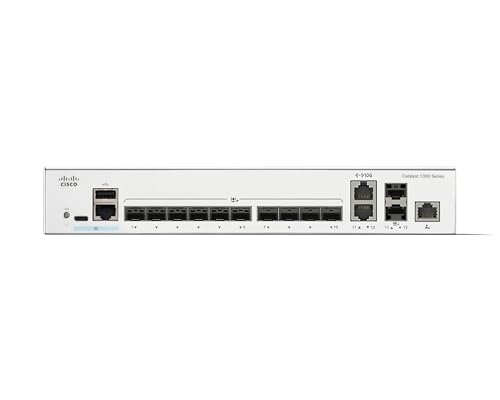 Image of Cisco Catalyst 1300-12XS Managed Switch, 10 Port 10G SFP+, 2x10GE SFP+ Combo, Limited Lifetime Protection (C1300-12XS)