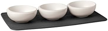 Villeroy und Boch - NewMoon zestaw miseczek do dipów i przekąsek, 4-częściowy, porcelana premium, białe, nadają się do mycia w zmywarce