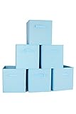 DFL INC. Fabric Storage Bins - Organization and Storage, Closet Organizer Cube Storage, 6 Pack, Sky...