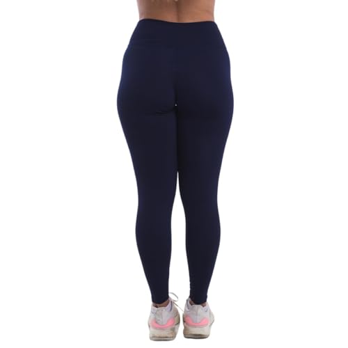 Kit 2 Calças Legging Feminina Treino Academia Fitnes (BR, Alfa, M, Regular, Regular, Preto e Azul Ma