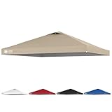 CROWN SHADES 12x12 Canopy Replacement Top - Only Compatible with Crown Shades RM144 Series, Silver Coated with Air Vent, Khaki (Top Only)