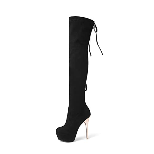 Bottes grande taille pour femmes à talons de 15cm résolvant le manque de hauteur