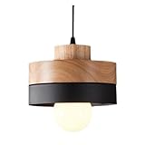 Lámpara Colgante Moderna Con Forma De Farol, Lámpara Colgante De Madera Con Forma De Cúpula, Lámpara Colgante De Isla De Cocina (pequeña), Colgante Estilo Art Déco Industrial Para Comedor, Pasillo Y