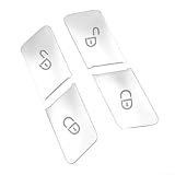 Material plástico ABS cromado: hecho de plástico ABS cromado, este juego de 4 adornos decorativos está diseñado específicamente para modelos de clase C E. Añade un aspecto elegante y llamativo a los botones de bloqueo de la puerta de tu coche.