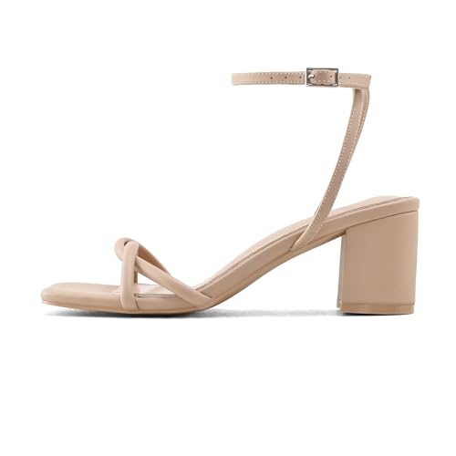 Strappy Heels for Women Block Chunky Heels Open Square Toe Ankle Strap Buckle Sandals dress party shoes2