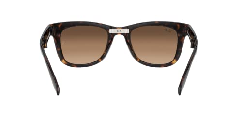 Ray-Ban RB4105 Folding Wayfarer Square Sunglasses, Light Havana/Clear Gradient Brown, 50 mm - Thumbnail 4