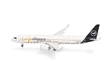 Herpa model samolotu Lufthansa Airbus A321neo „Help Alliance”, miniatura w skali 1:500, model kolekcjonerski, bez podstawki, metal