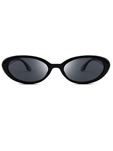 Zeelool Retro Oval Sunglasses For Women And Men Polarized Black Vintage 90S Sunglasses Zsp0010 #TOP15