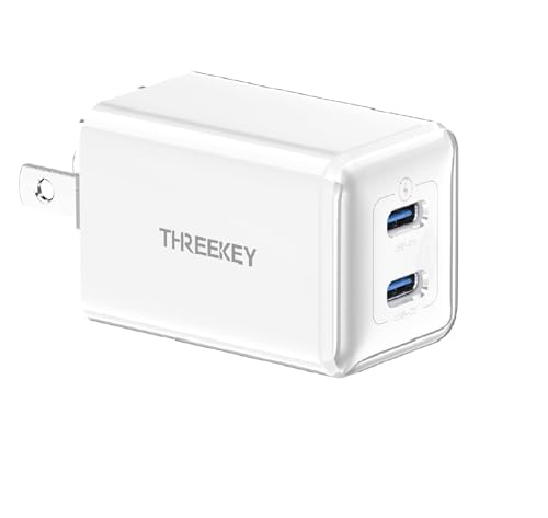 THREEKEY 35W USB C Wall Charger, Dual USB Port Block,Type C Charger Fast Charging Power Adapter Compatible with iPhone 16/15/14/13/12/11/X,Samsung Series,Moto,iPad,MacBook, White