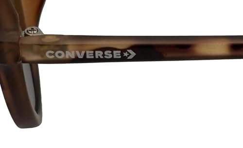 Converse Womens Matte Tortoise Plastic Round Sunglass, Blue Flash Lens H0864