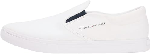 Tommy Hilfiger Vulc Core FM0FM05689 Baskets Basses à Enfiler pour Homme, Blanc (Blanc), Pointure 41