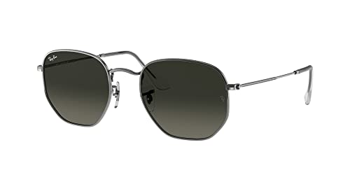 Ray-Ban RB3548N Sunglasses Bundle: RB 3548N HEXAGONAL 004/71 Hexagonal Gunmetal Light Grey and Eyewear Cleaning Kit