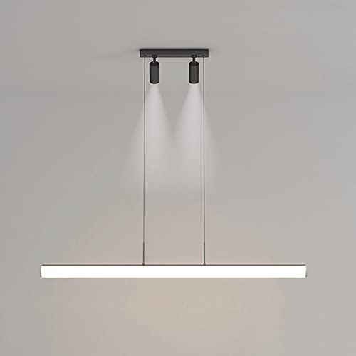 Luminaire suspendu LED pour salon et séjour avec éclairage de spots et hauteur ajustable