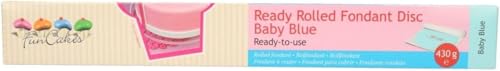 FunCakes Ready Rolled Fondant Disc Baby Blue: Vanillegeschmack, Bereits Ausgerollt, Sehr Einfach, Perfekt zum Dekorieren von Torten, Halal, Koscher und Glutenfrei. 36cm Durchmesser, 3mm, 430g.