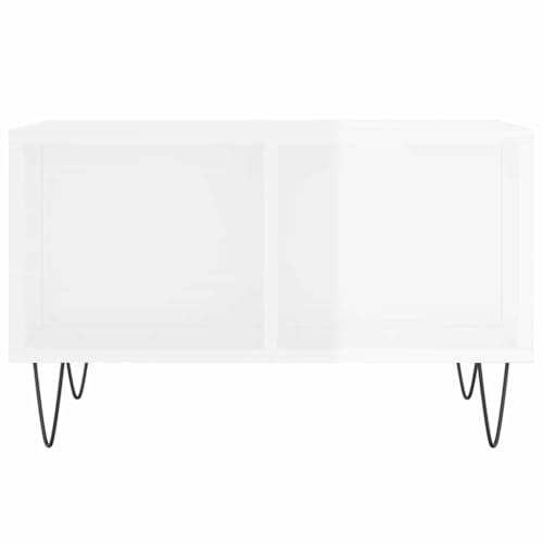 Table basse en bois blanche pour ranger vos télécommandes et désencombrer