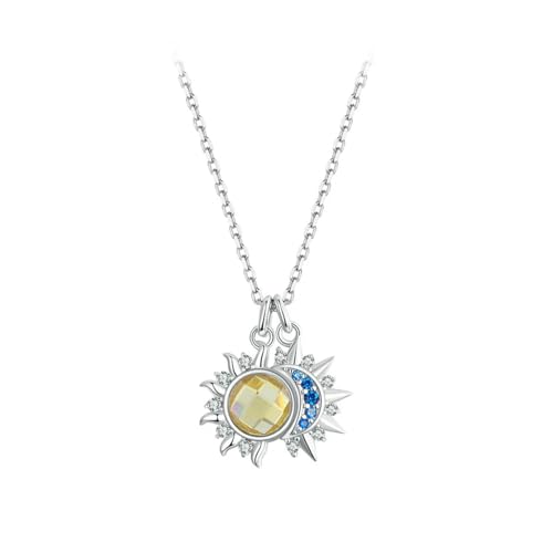 Collier Soleil et Lune en argent 925 de haute joaillerie pour sublimer vos soirées chic