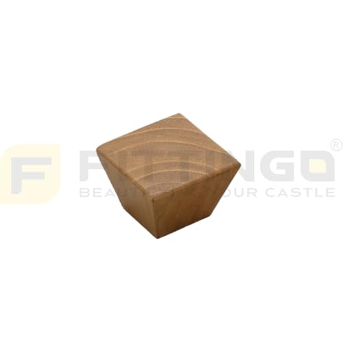 Image of 2 Piece Solid Teak Wood Square Drawer Knob| Wooden Cabinet & Wardrobe Door Handle | Natural Finish Geometric Furniture Knob for Cupboard, Kitchen Drawer & Dresser Hardware - 2 Inch