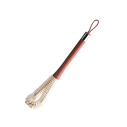 TOVINANNA 1Pc Household Cup Cleaning Brush with Long Handle Durable Nylon Bristles for Deep Cleaning Bottles and Cups for Bottles Red