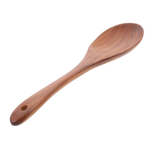 Alipis Salad Spoon Soup Spoon Pair Wooden Salad Server Heat Insulation Non-slip Handle for Cooking Dining
