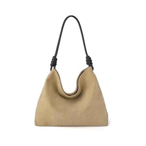 Suede Hobo Bag for Women Fashionable Office Tote Handbag Large Shoulder Bag (White) Cover