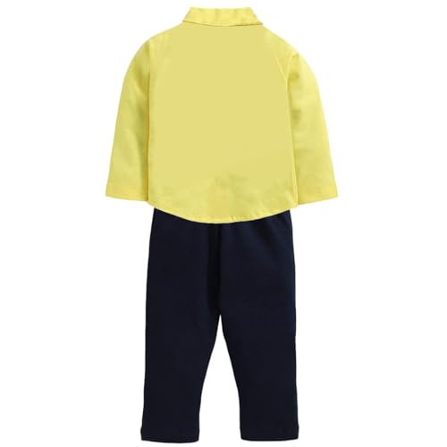 Image of Wish Karo Cotton Clothing Sets For Baby Boys-(bt75ynw Yellow 3-6mths)