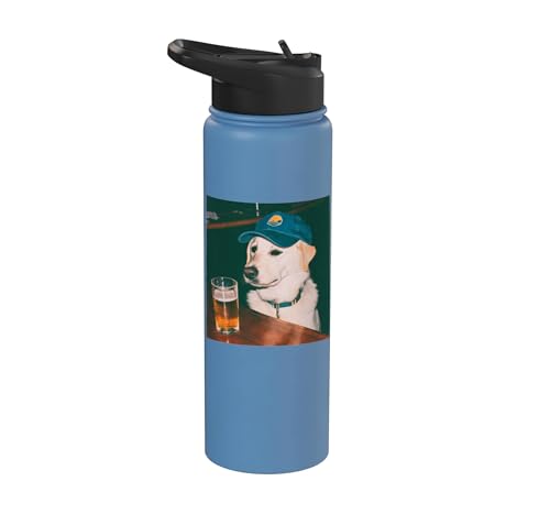 Labrador Dog Drinking Beer Funny Meme Retriever Vintage Stainless Steel Insulated Water Bottle