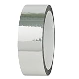 MORYTRADE メッキテープ ラッピングテープ デコレーション 粘着あり 3cm×50m 艶ありシルバー (光沢)