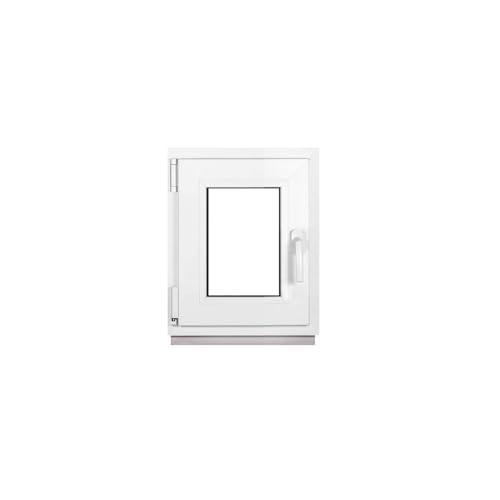 Framex Fenêtre de sous-sol petite en PVC Blanc L x H 40 x 50 cm (400 x 500 mm) - Double Vitrage (32 mm) - Fonction Oscillo-Battante, Gauche (poignée à...