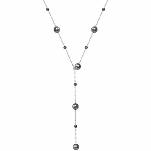 [Chynian] ネックレスパール グレー ロングネックレス 真珠 レーディス 人気 オシャレ 調整可能 パーティー 結婚式 披露宴 レーディス アクセサリー - Chynian - 商品画像