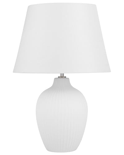 Beliani Lampada da tavolo in ceramica in color bianco