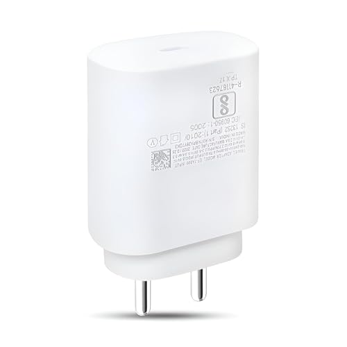 Image of Zybux 25W C-Type Power Charger Adapter for Galaxy A16 /M05 /A05 /A35 /M35 /F05 /M15 /A15 /A14 /M14 /F14 /A34 /F34 /S24 /S24 Ultra /S23 FE /Z Fold 6 /5 /4|Tab, USB-C Devices SuperFast Charge Technology 25 w, White