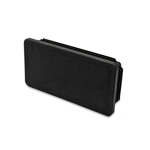 Image of Flyshop 60 x 120 mm Black Plastic Plug Rectangle Tubing End Cap Tube Chair Glide 8 Pack