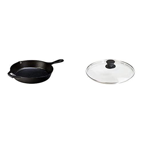 Lodge L8SK3 10-1/4-Inch Pre-Seasoned Skillet & Manufacturing Company GL10 Tempered Glass Lid, 10.25', Clear