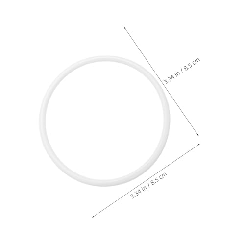 Aros de macramé blancos POPETPOP para manualidades de 8,5 cm 3