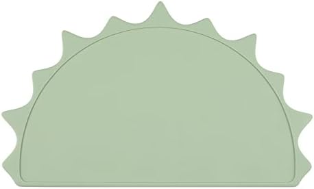 Honghong Silicone Placemats for Kids, Toddler Placemat with Raised Edges, BPA-Free Non-Slip Silicone Placemats for Dining Table (Olive)