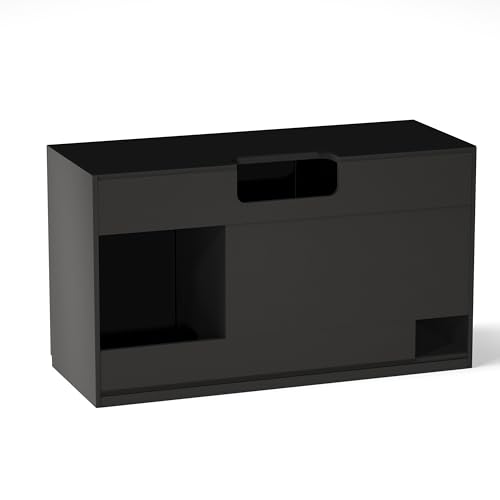 LANDEN Aquarium Stand and Cabinet Extra Large for up to 118 Gal Tank, Nano Foam Leveling Mat Included, Contemporary Design, Matte Black Painted(Stand Only) W59.1xD23.6xH33.9 in(150x60x86cm)