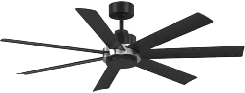 Fanimation Pendry 7 Blade Indoor/Outdoor Ceiling Fan 56 Inch Wide with Black/Brushed Nickel Finish and Black Blades