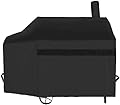 NEXCOVER Offset Smoker Cover - 60 Inch Waterproof Charcoal Grill Cover, Outdoor Heavy Duty BBQ Cover, Rip Resistant Smokestack Barbecue Cover for Brinkmann Char-Broil Weber Nexgrill, Black.