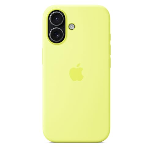 Image of Apple iPhone 17 Silicone Case with MagSafe and Camera Control: Lightweight Phone Case, Wireless Charging Compatible, Smooth Matte Finish; Neon Yellow