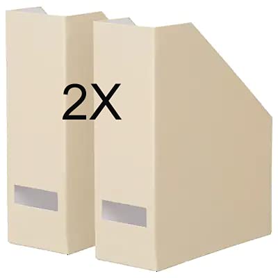2X TJENA Magazine File, Light Beige 2 Pack + Free FINCHLEY Refill Pen