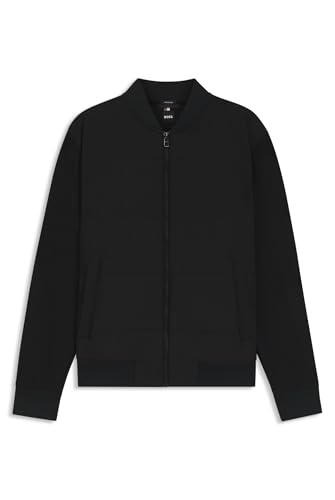 BOSS Herren H-Skiles 100 Sweatjacke mit Reißverschluss und gepolsterter Vorderseite Schwarz001 S