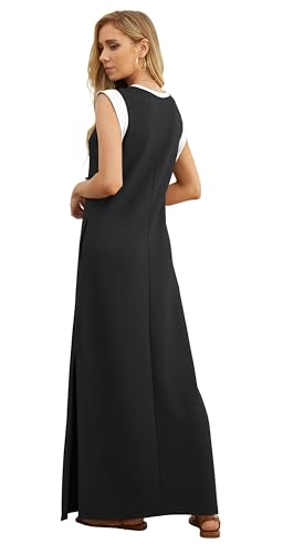 image for GRECERELLE Womens Summer Casual Crew Neck Split Beach Long Maxi Dress 