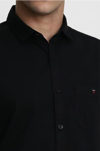 Image of Louis Philippe Men's Cotton Slim Fit Over Dyed Color Depth Comfortable and Durable Soft Handfeel Full Sleeve Solid Casual Shirt