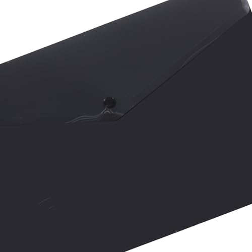 eco-eco A3 50% Recycled Black Press Stud Popper Wallet, Plastic Folders (Pack of 5) eco080_Black - Image 3