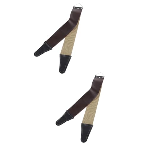 Mikinona 2pcs Razor Blade Sharpening Strop Canvas Leather Double Thick Design Random Color